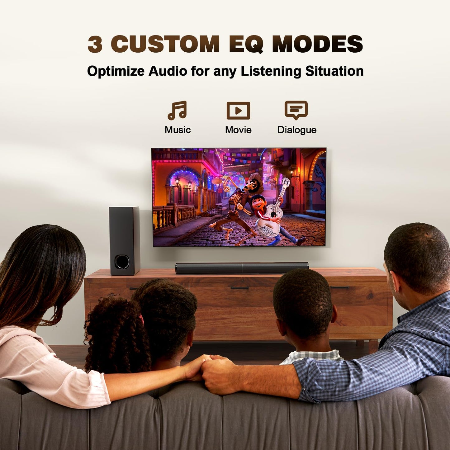 SK080 TV Soundbar - Dolby Audio/120W/Bass