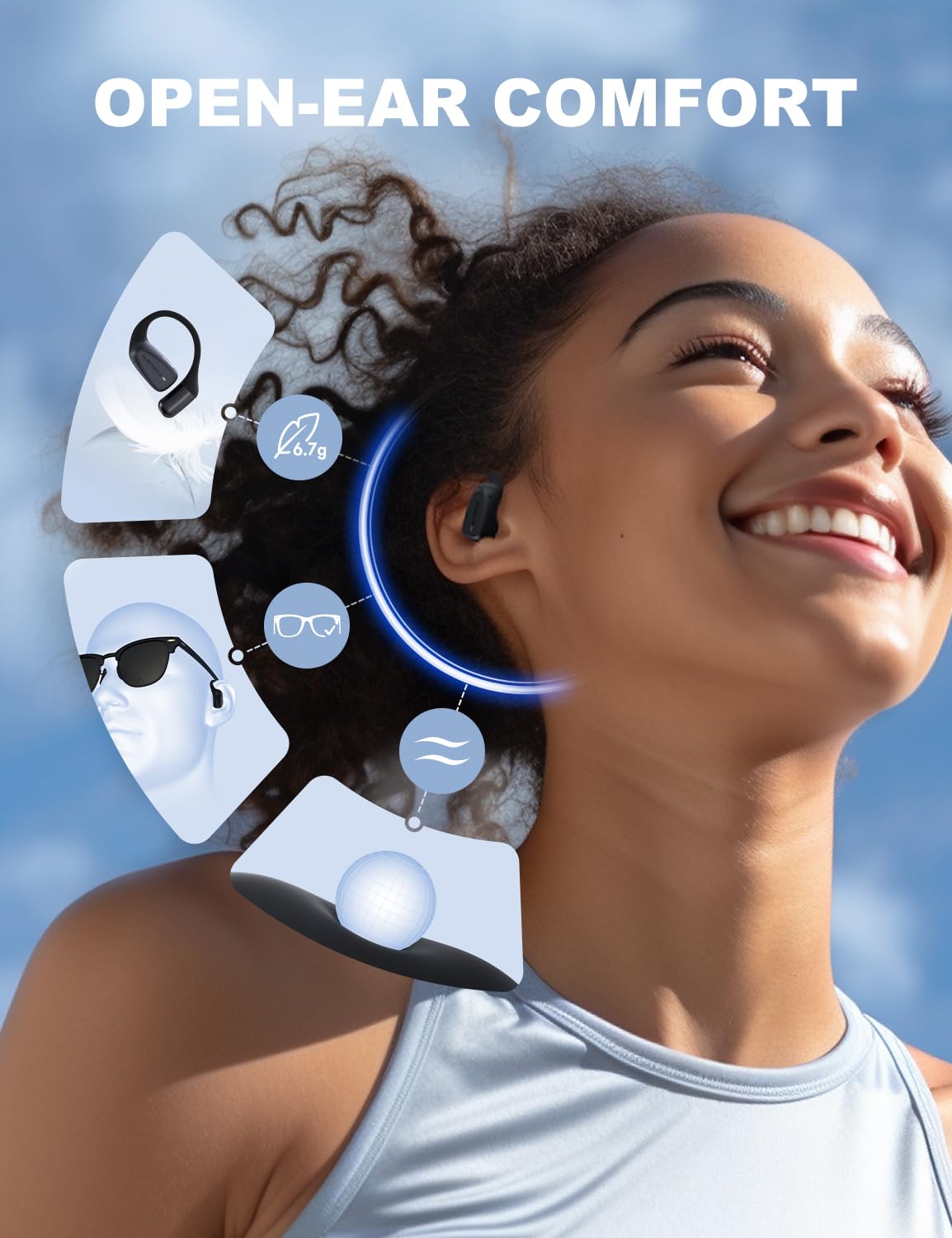 AC01 Bluetooth Headphones - 6.7g/Stereo/8Hrs