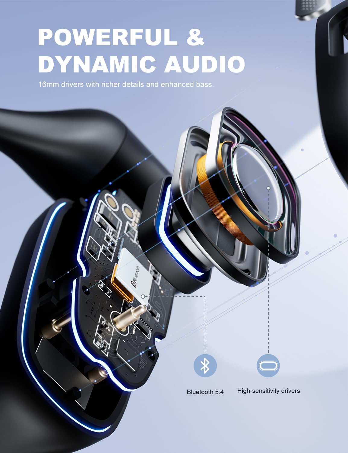 AC01 Bluetooth Headphones - 6.7g/Stereo/8Hrs