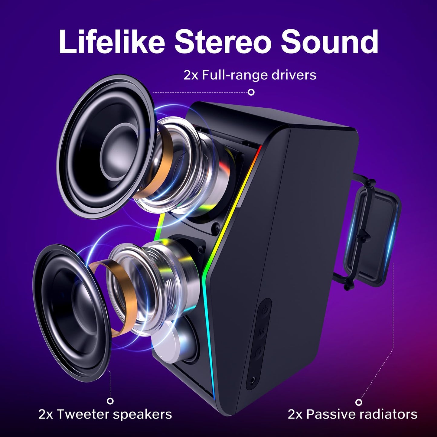 SK600PRO Computer Speakers - EQ/BT/RMS