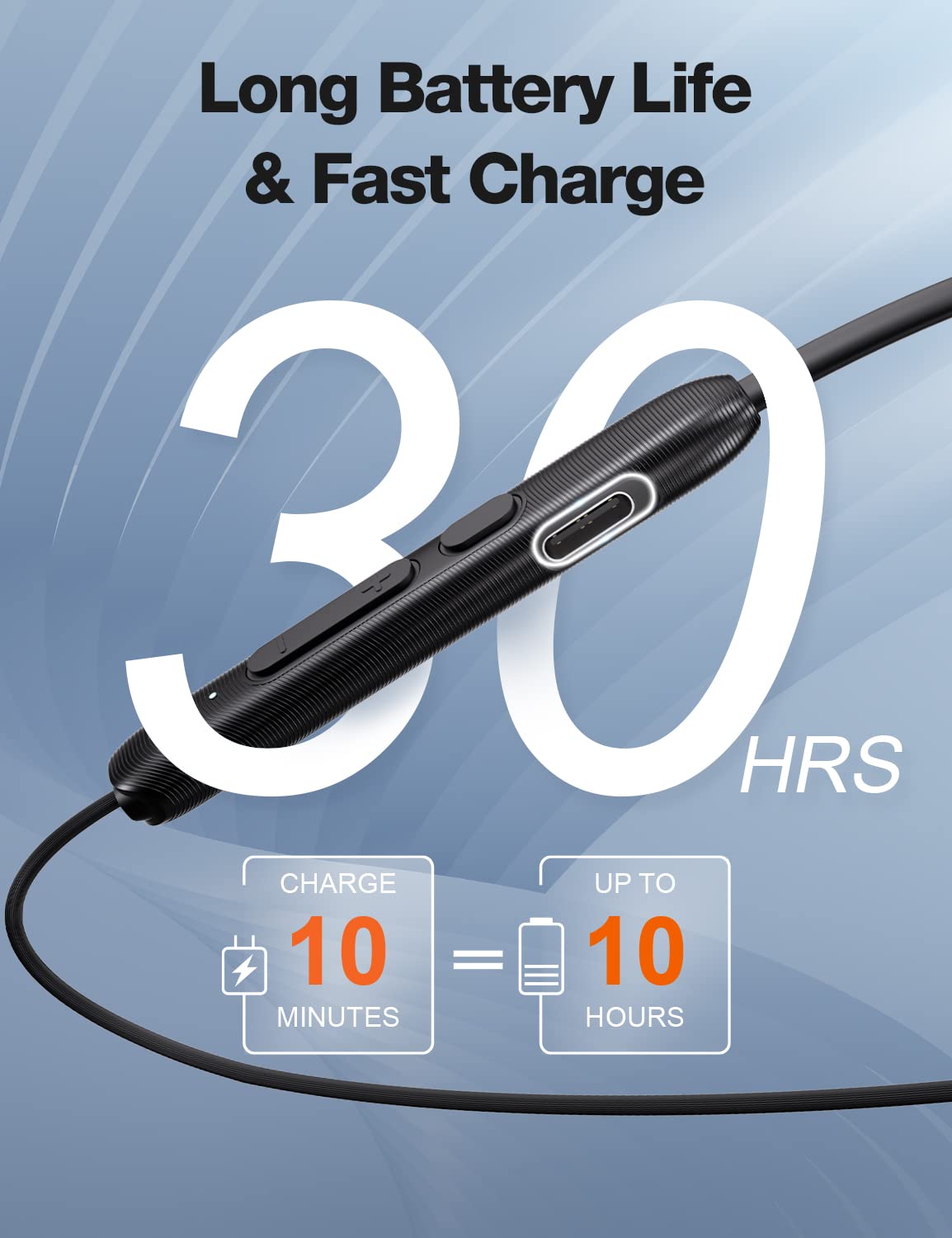 WH01 Neckband Earphone - BT/Magnetic/30Hrs