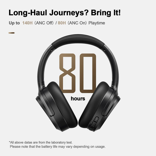 BH100 Bluetooth Headphones - 80Hrs/ANC/Crystal Clear