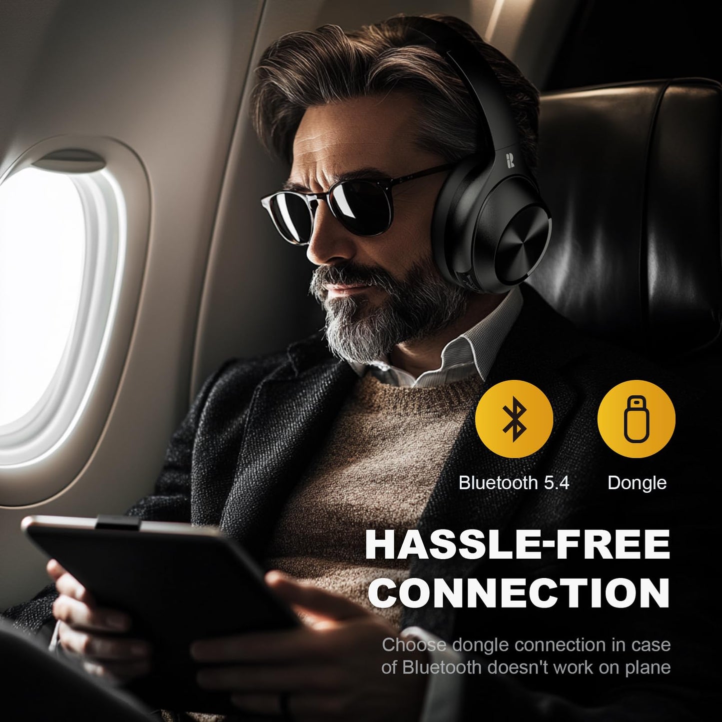 BH300 Bluetooth Headphones - APP/60Hrs/ANC