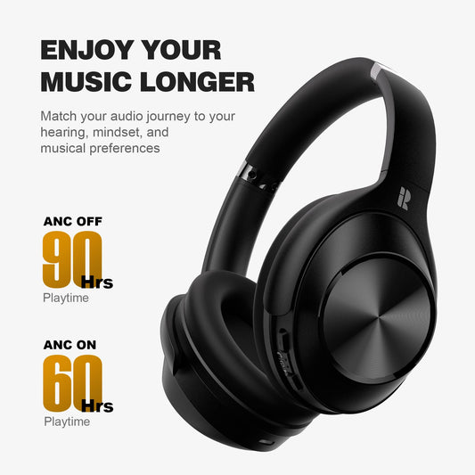 BH300 Bluetooth Headphones - APP/60Hrs/ANC