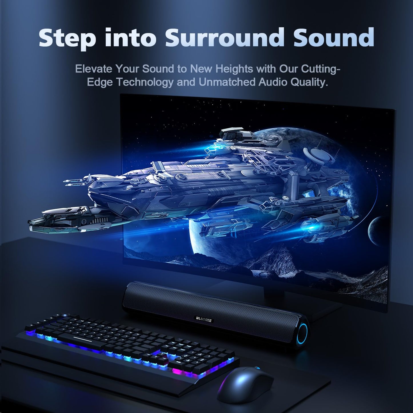 SK020 Computer Soundbar - Rechargeable/BT/3.5mm
