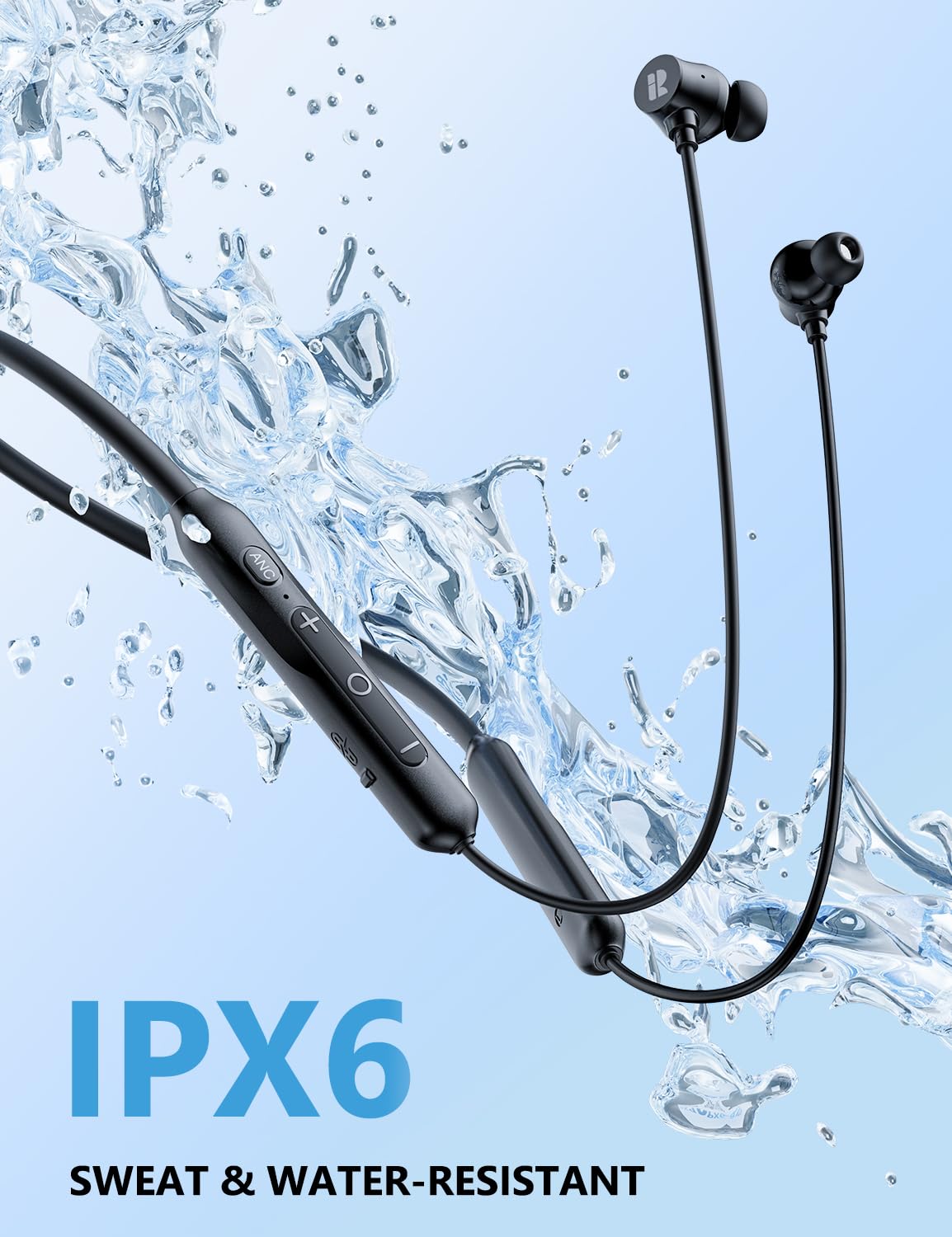 WH04 Neckband Earphone - BT/3 AI-powered/Magnetic/ANC/60Hrs