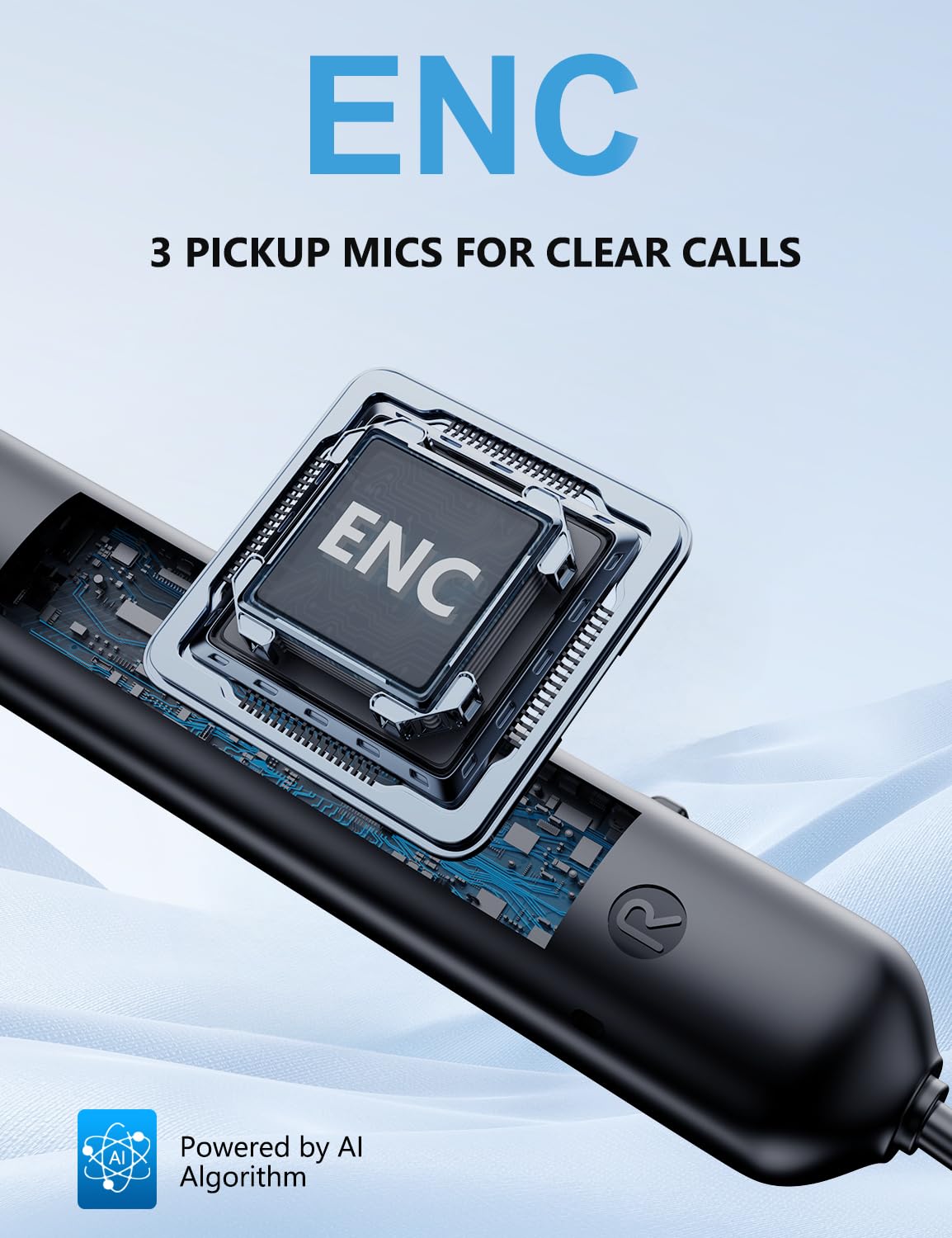 WH04 Neckband Earphone - BT/3 AI-powered/Magnetic/ANC/60Hrs