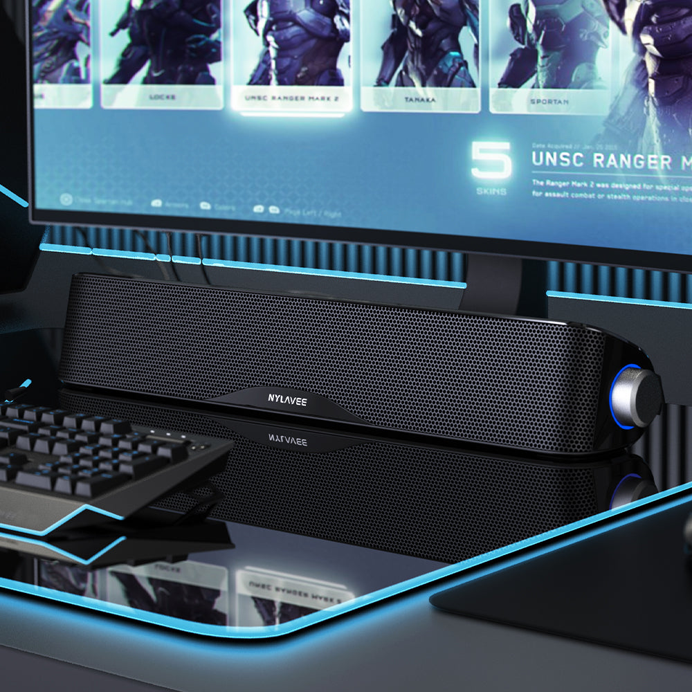 SK100 Computer Soundbar - USB Powered/BT/3.5mm/Microphone