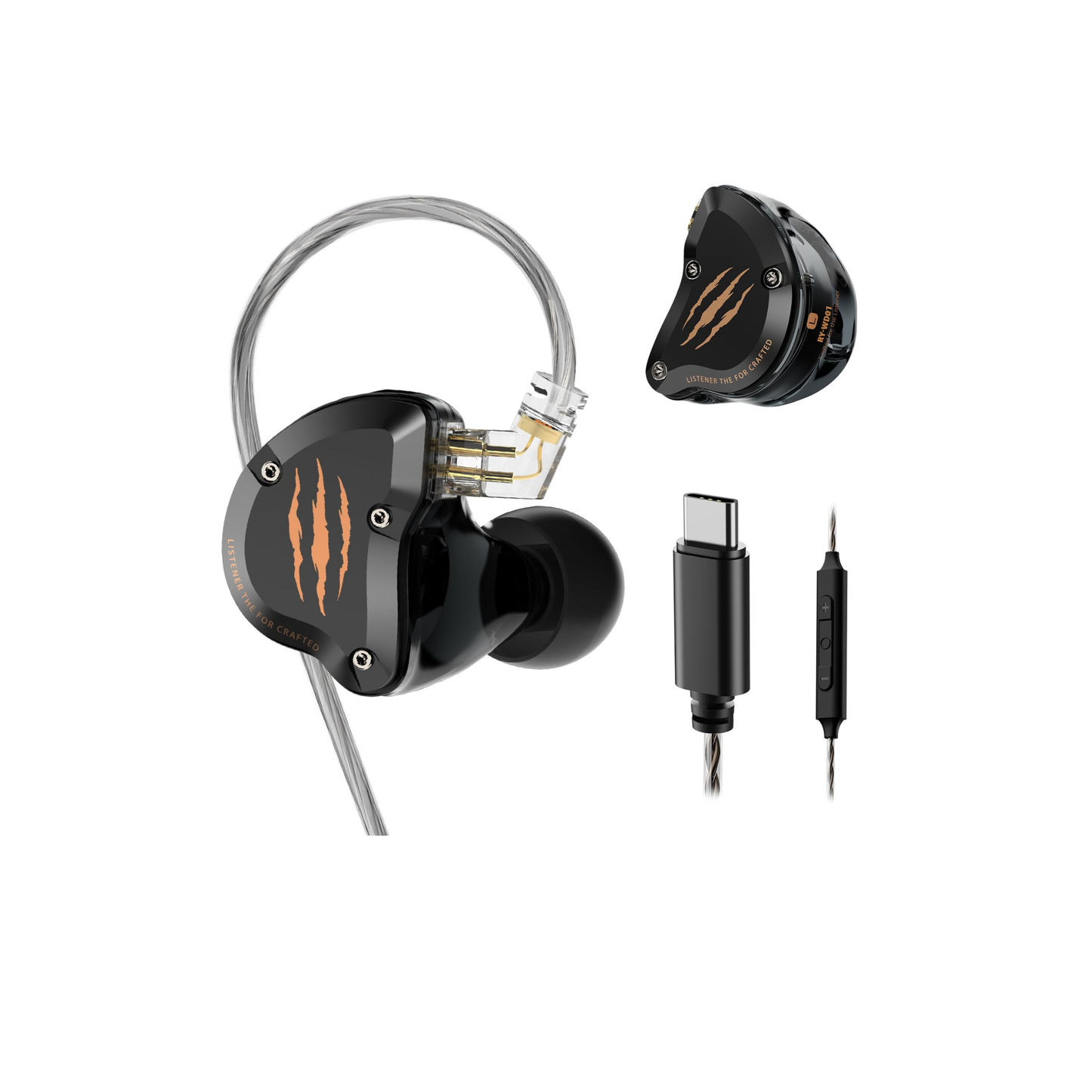 WD01 Neckband Earphone -  BT/Mic USB-C/ANC/Detachable Recessed 2Pin Cable