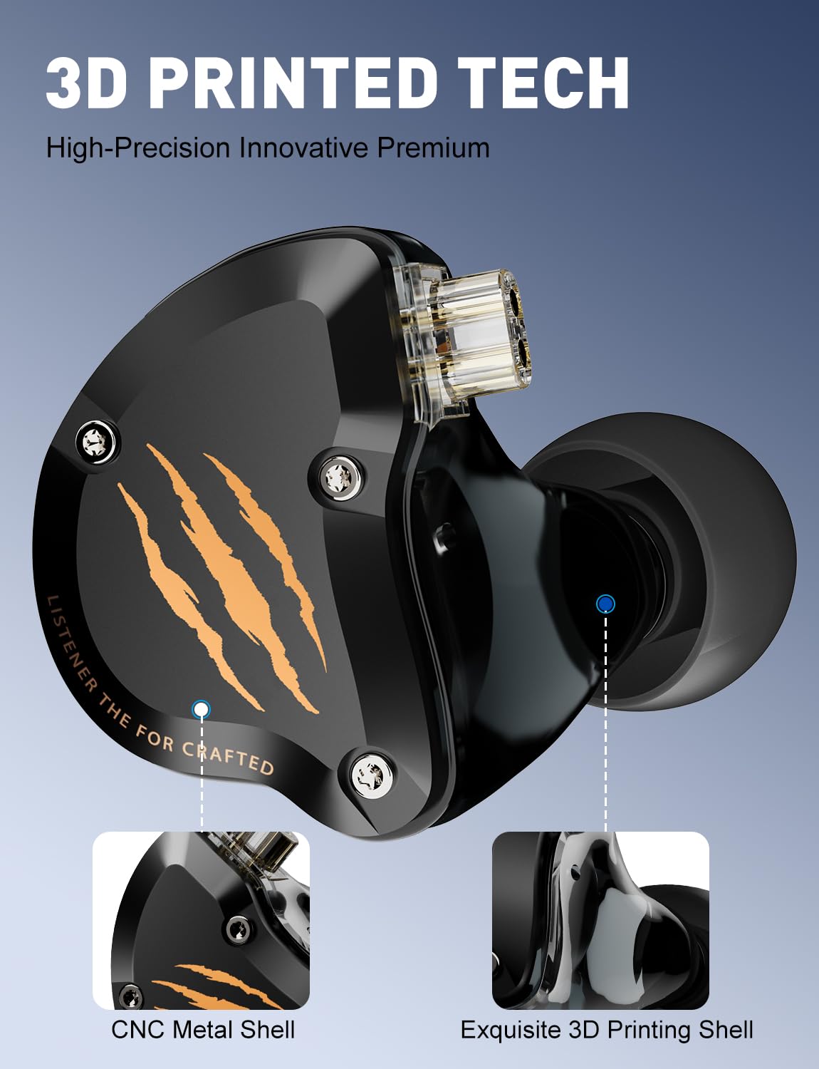 WD01 Neckband Earphone -  BT/Mic USB-C/ANC/Detachable Recessed 2Pin Cable