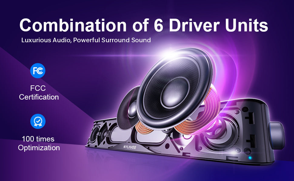 Computer Soundbar - Wired/BT, USB Powered, Deep Bass - SK100 – Nylavee