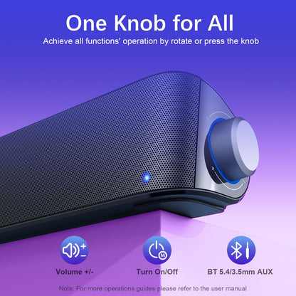 SK100PRO Computer Soundbar - AC Adapter Powered/BT/3.5mm/Subwoofer