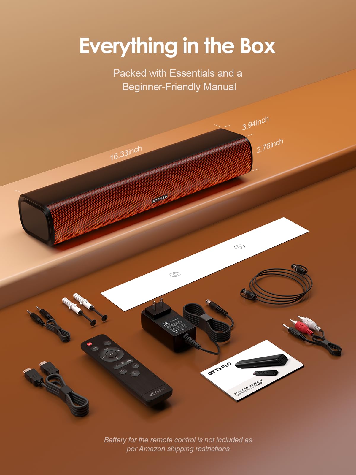 TV Soundbar with Bass - 50W, Wall Mountable, Multi-Connect - SK300