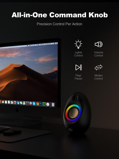 SK900 Computer Speakers - USB/Type-C/RGB/Plug and play