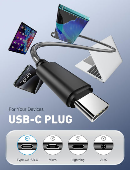 WD01 Neckband Earphone -  BT/Mic USB-C/ANC/Detachable Recessed 2Pin Cable