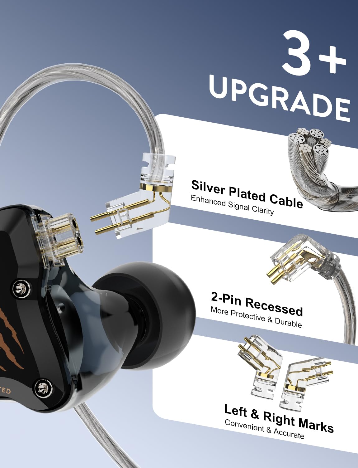 WD01 Neckband Earphone -  BT/Mic USB-C/ANC/Detachable Recessed 2Pin Cable